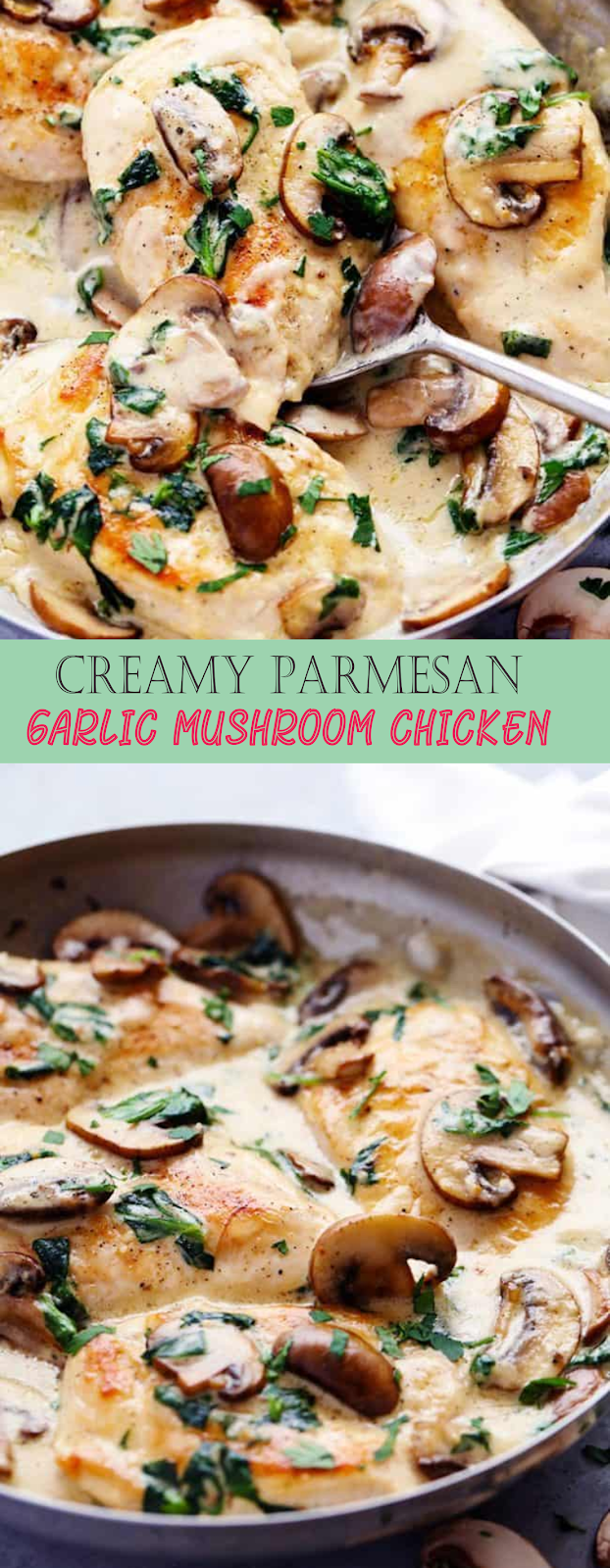 CREAMY PARMESAN GARLIC MUSHROOM CHICKEN | EAT