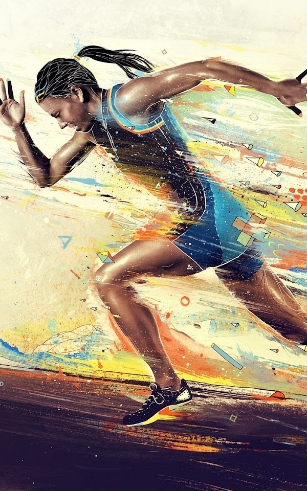 Artwork Female Runner  Android Best Wallpaper