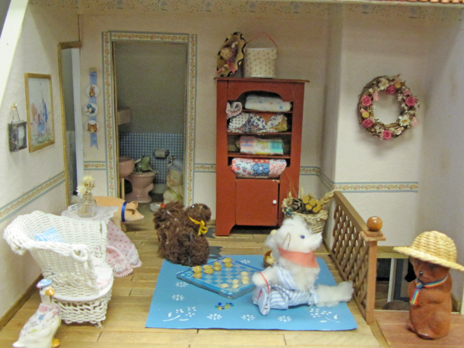 River City Readers for Kids Dollhouse Nursery and Upstairs Hall