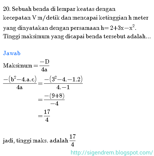 Contoh Soal Dan Pempelajarian : Persamaan Kuadrat Sma