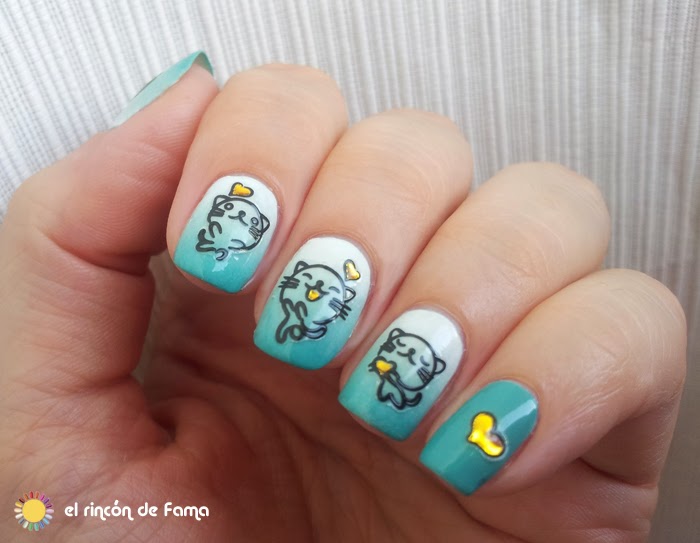 CUTE CATS STICKERS NAIL ART
