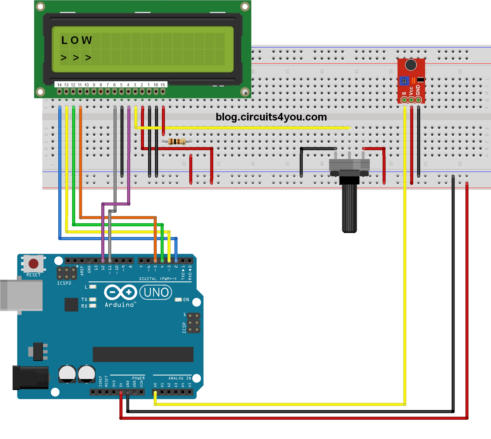 Circuits4You.Com: Sound Sensor Arduino