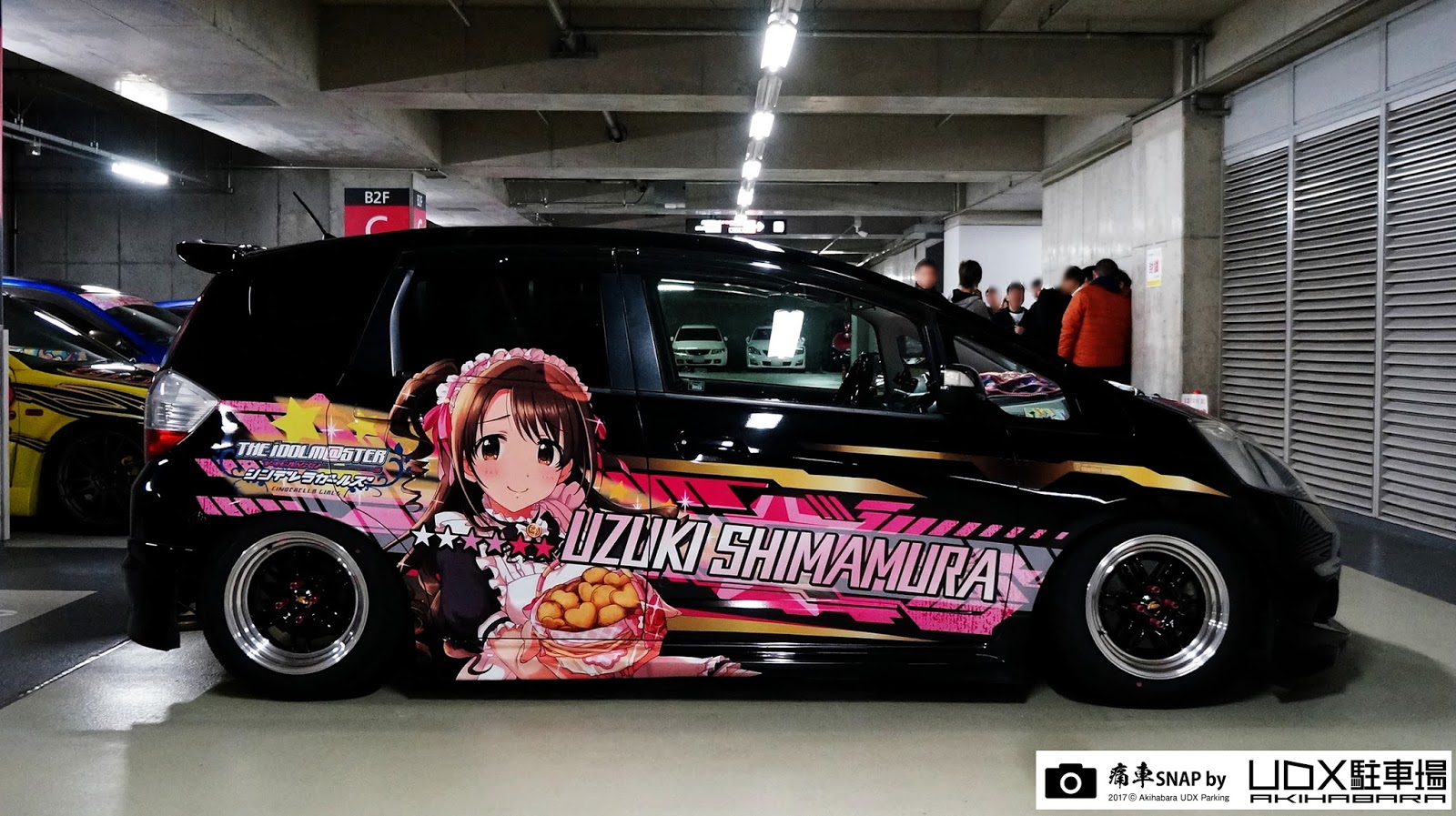 秋葉原udx駐車場 痛車snap No 4026 楓 卯月担当pさん 東京都 アイドルマスターシンデレラガールズ 島村卯月仕様 Honda フィット 痛車 痛単車 カスタムバイク紹介 秋葉原udx駐車場ブログ