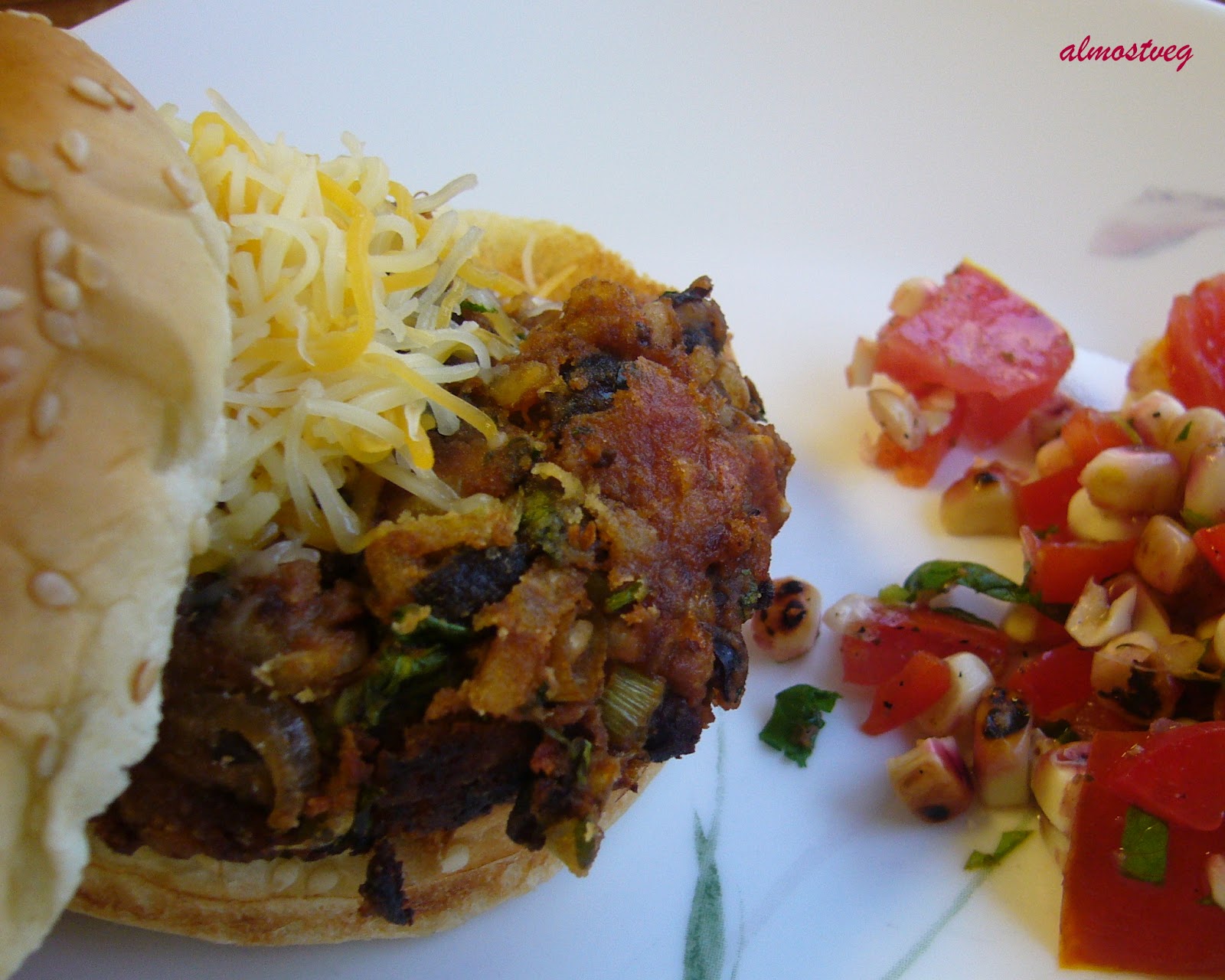 Black bean and brown rice burger