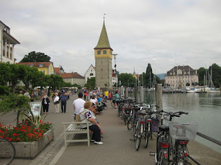 Bicycles parked at the harbor, Lindau, Germany