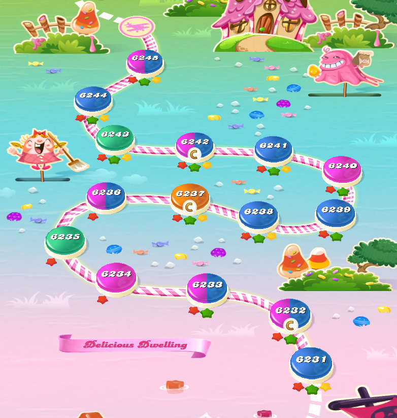 Candy Crush Saga level 6231-6245 Candy Crush Saga level 6231-6245