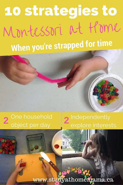 Info graphic for DIY Montessori at home activities