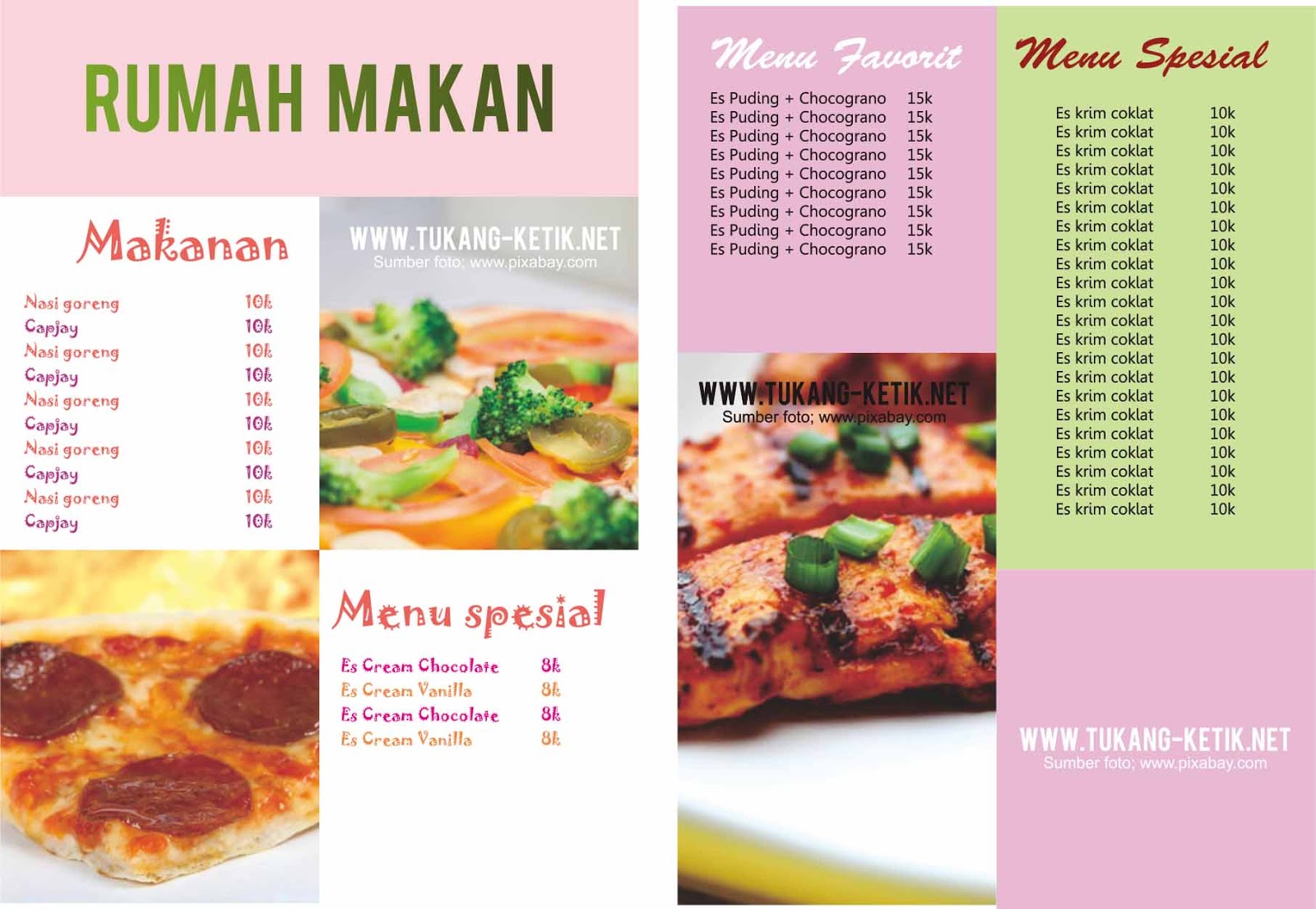 Desain Menu Makanan dan Minuman Simple CorelDraw Gratis | Design Corel