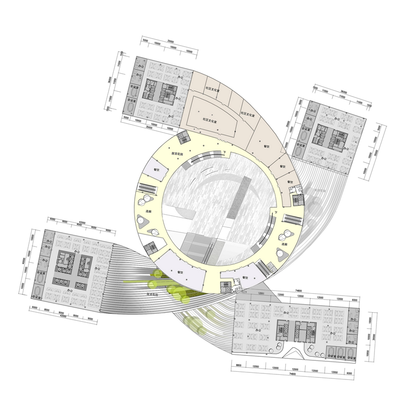 Fourth level floor plan of Impressive Fangda Business Headquarters