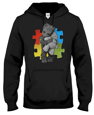 Autism Groot Hug Teddy Bear Hoodie