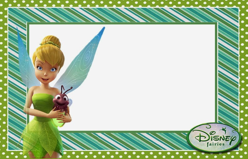 Invitaciones de Tinkerbell para Imprimir Gratis Para hacer invitaciones, tarjetas, marcos de fotos o etiquetas, para imprimir gratis de Tinkerbell.