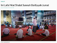 Ini Lafal Niat Shalat Sunnah Ba‘diyyah Jumat - Kajian Islam Tarakan