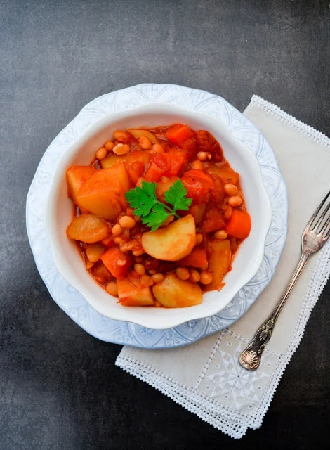 Slow Cooker Potato & Haricot Bean Stew