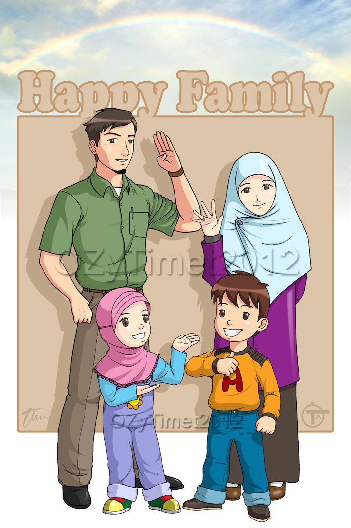 Happy Family Kartun Dakwah Islam Kumpulan Gambar Islami Muslim
