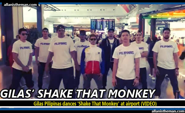Gilas Pilipinas dances 'Shake That Monkey' at airport (VIDEO)