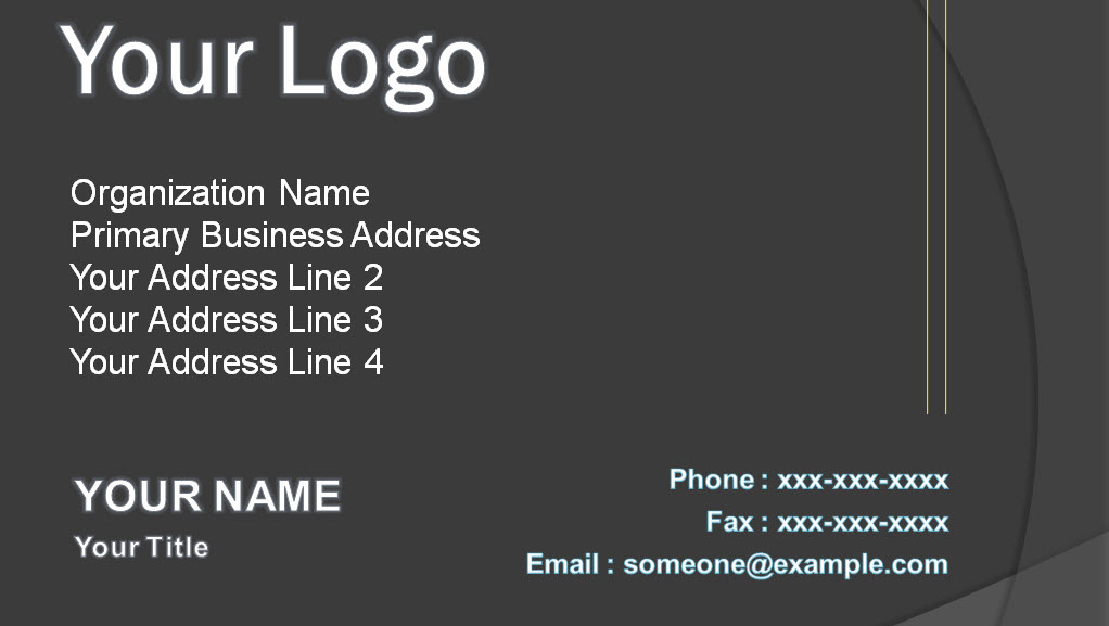 business card template powerpoint 2010