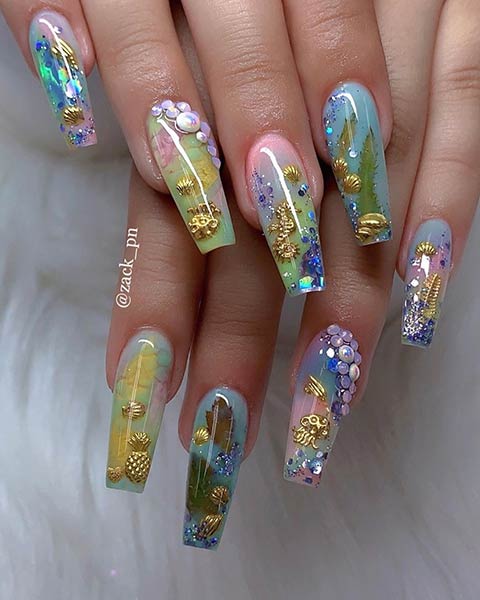 ✘ 25 Cute Little Mermaid Nail Art That Belong On The Beach women turn to blogs and Pinterest to gain inspiration for nails ✘ 25 Cute Little Mermaid Nail Art That Belong On The Beach