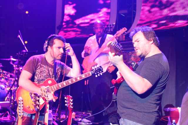 American Idol Guitarist Tony Pulizzi with Jack-Black during the finale