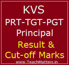 image: KVS PRT, TGT, PGT, Principal Result, Cut-off Marks 2023 @ TeachMatters