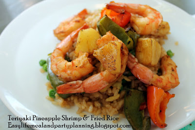 Stir Fried Rice with Grilled Teriyaki Shrimp and Pineapple by Easy Life Meal & Party Planning