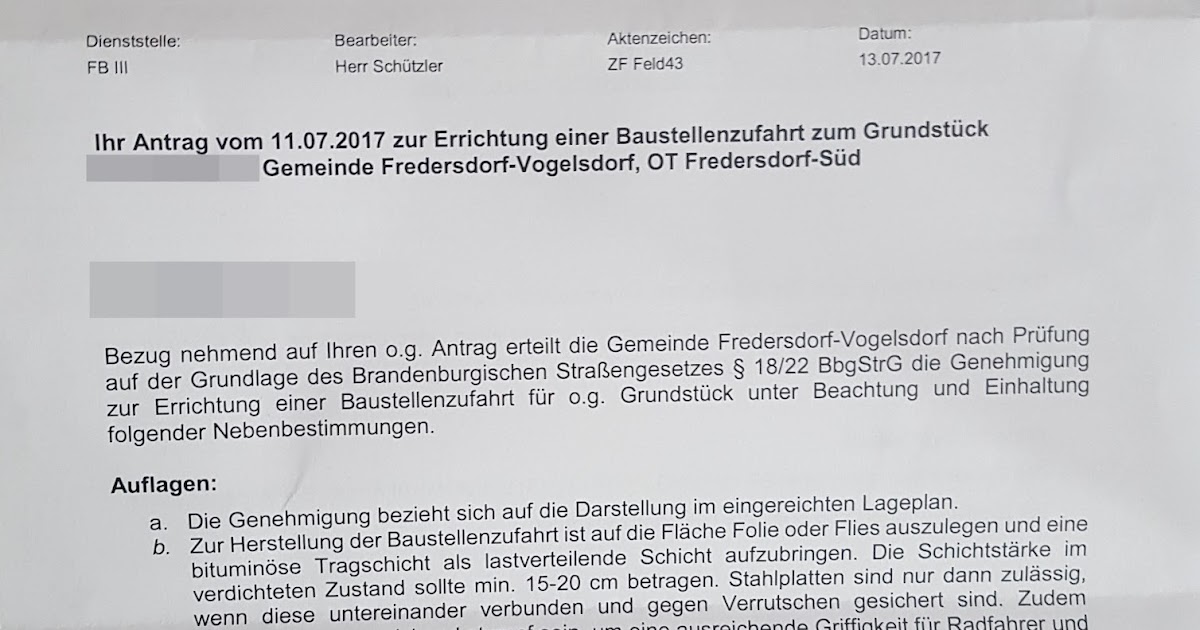 über mich: Baustellenzufahrt