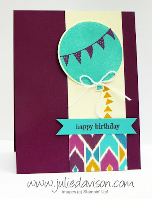 Pocket Sketch Challenge #3: Celebrate Today Balloon Birthday Card #stampinup PSC03 www.juliedavison.com