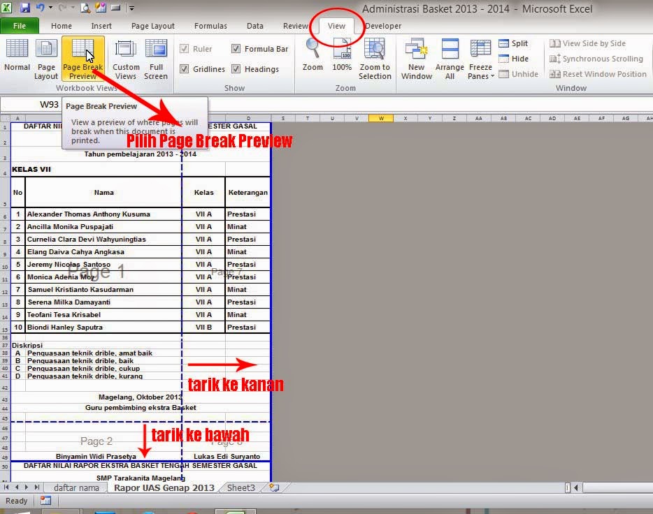 Cara Mencetak Dokumen Microsoft Office Excel 2010 Berdasarkan Pengaturan Set Print Area
