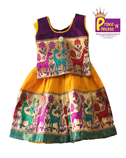 Kids Ethnic traditional pattu pavadai Kids Ethnic traditional pattu pavadai