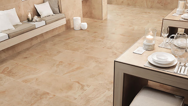 Floor tiles design for living room SUNROCK collection in Relais de Charme