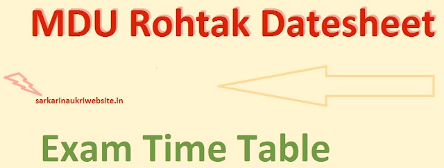 MDU Datesheet Exam Schedule Online Time Table