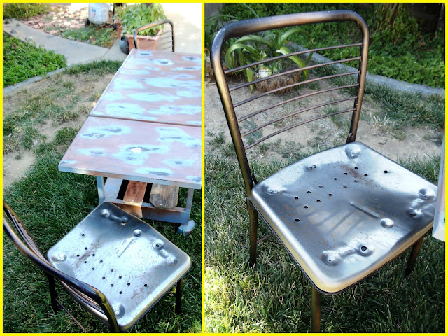 metal chair, chair redo, rusted chair