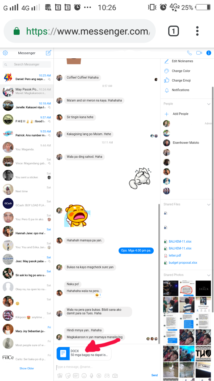How to send files in Messenger through Mobile Phone Eye Seen However