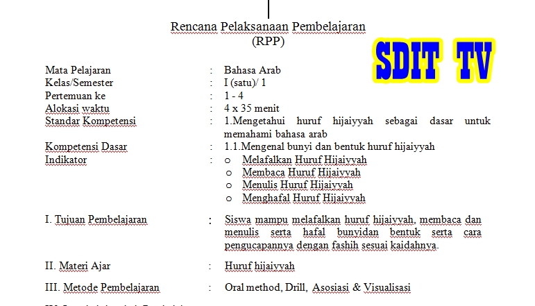 Silabus Bahasa Arab Mi K13 Silabus Bahasa Arab Mi K13