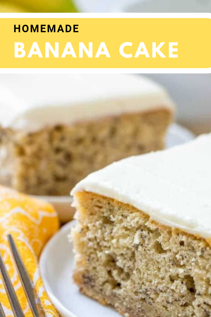 Homemade Banana Cake with Vanilla Frosting FOOD & HEALTHY
