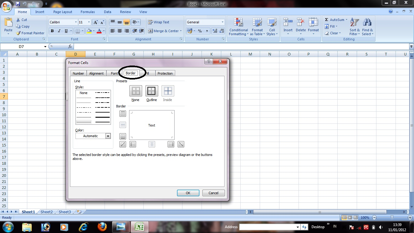 Border On Excel Spreadsheet