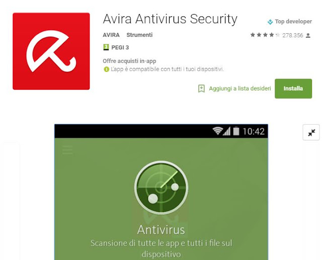 App gratis Antivirus Android: Avira Antivirus Security