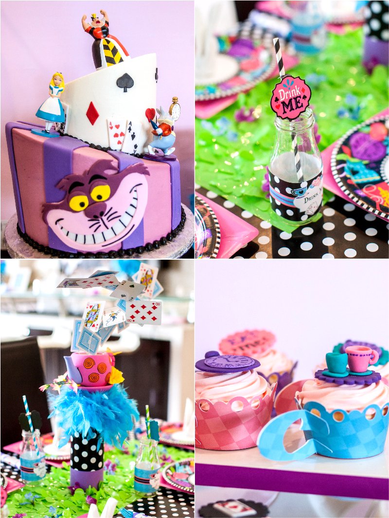 A Wonderland Birthday Mad Tea Party - Ideas on creative DIY decorations, fun party food, drinks, favors, party games and activities! via BirdsParty.com @birdsparty #wonderland #teaparty #madhatter #aliceinwonderland #birthdayparty #partyideas
