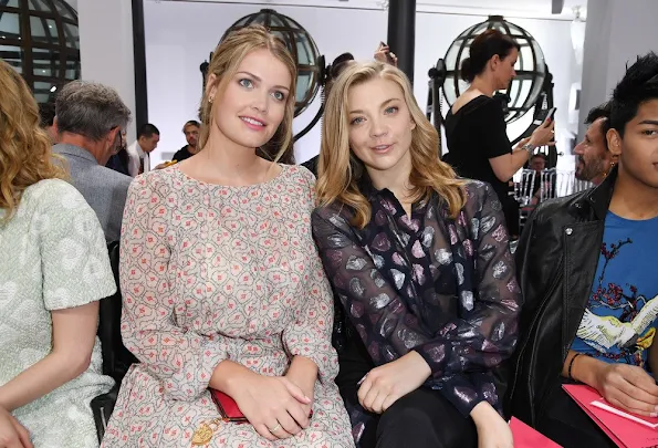 Lady Kitty Spencer, Natalie Dormer, Actress Laura Carmichael at Schiaparelli fashion show