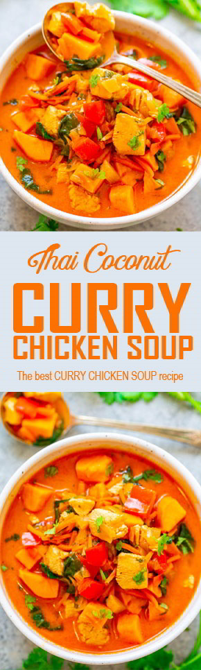 Thai Coconut Curry Chicken Soup - My Zuperrr Kitchen