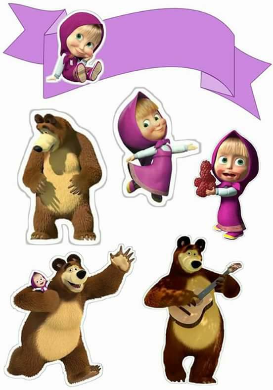 Masha And The Bear: Free Printable Cake Toppers. - Oh My Fiesta! In ...