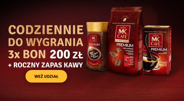 Wygraj bon zakupowy Polo Market o wartości 200 zł + roczny zapas kawy MK Cafe Konkurs