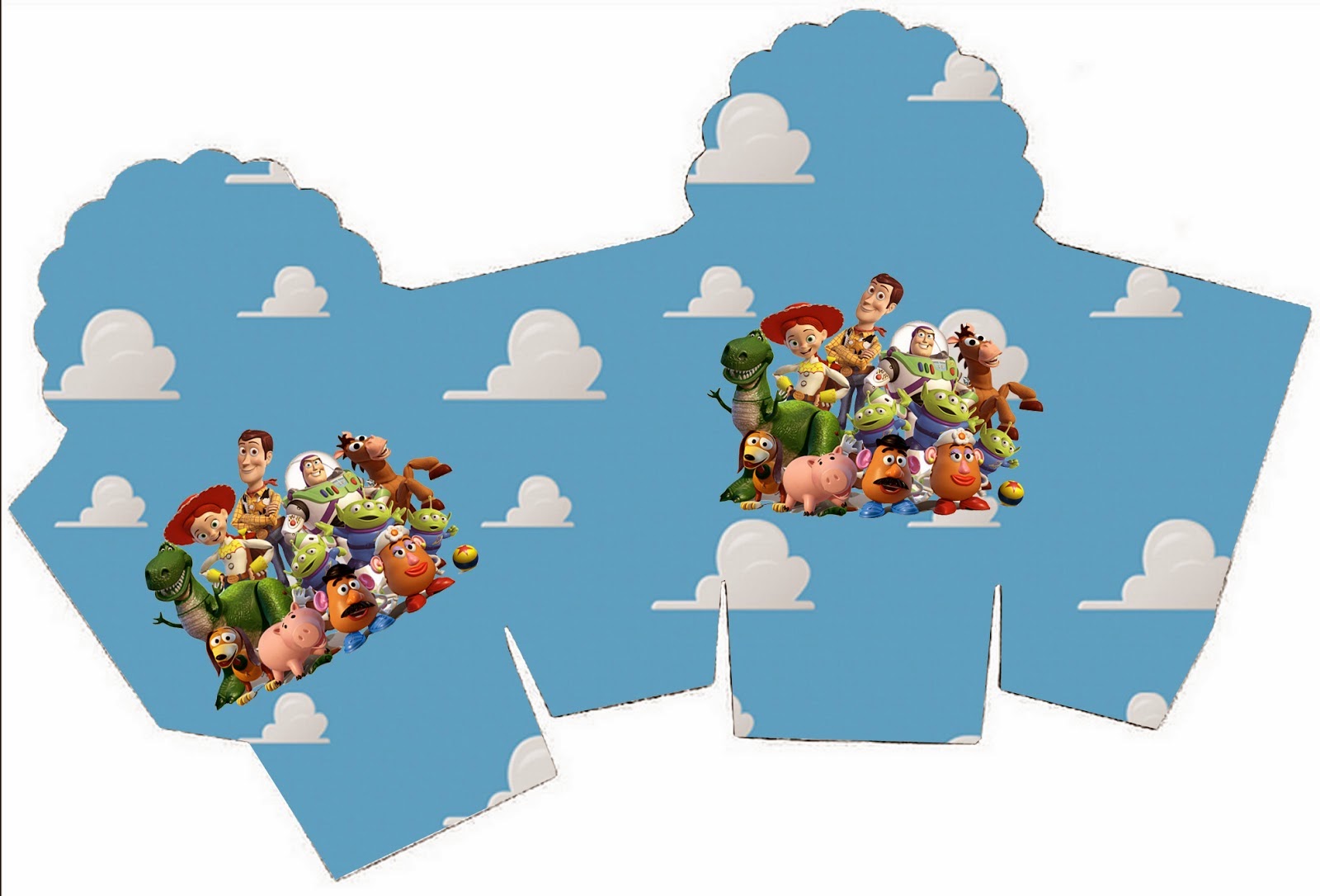 Toy Story 3: Cjas para Imprimir Gratis. Caja para cupcakes, chocoltes o golosinas de Toy Story 3.