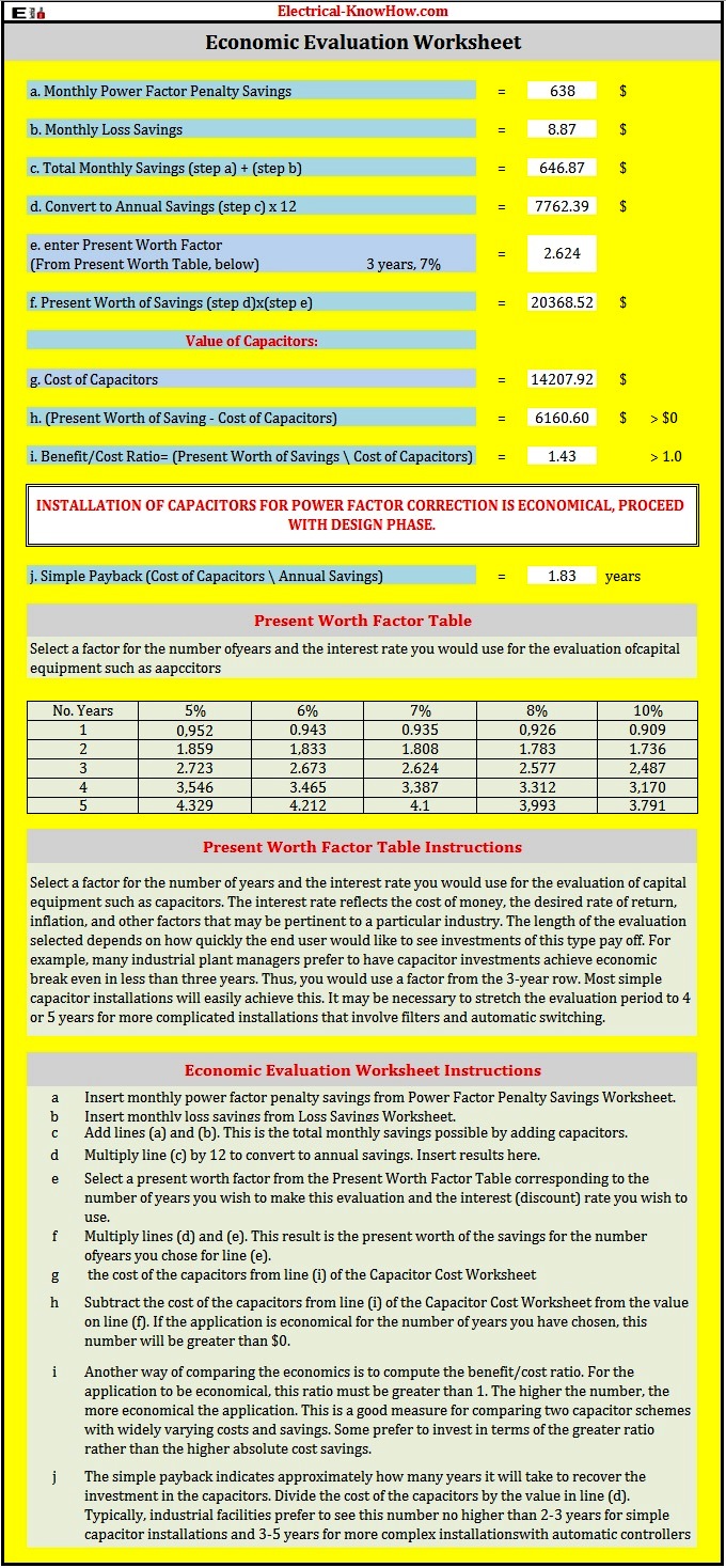 Power Factor Correction Capacitors Sizing Calculations Part Seven
