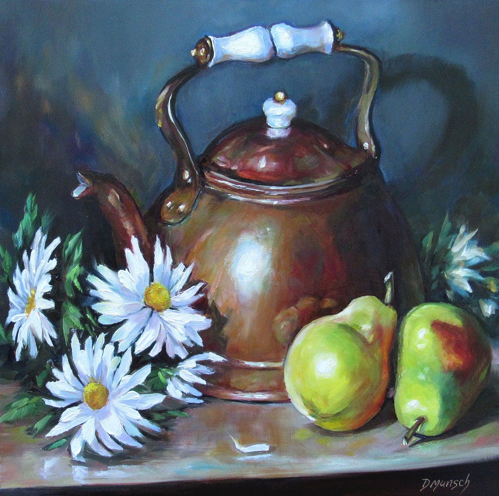 Donna Munsch Fine Art Original Oil Painting Copper Kettle