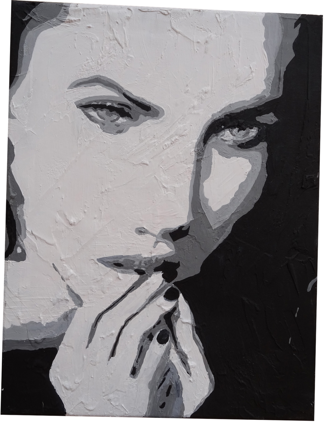 Delph Peinture Visage femme noir et blanc