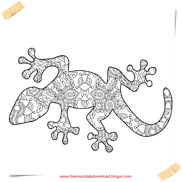 lizard mandala malvorlagenlizard mandala coloring page