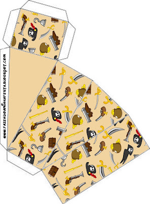Pirate Party: Free Printable Boxes. Pirate Party this one is for pie box.