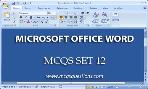 Microsoft Word MCQ Questions With Answers Set 12