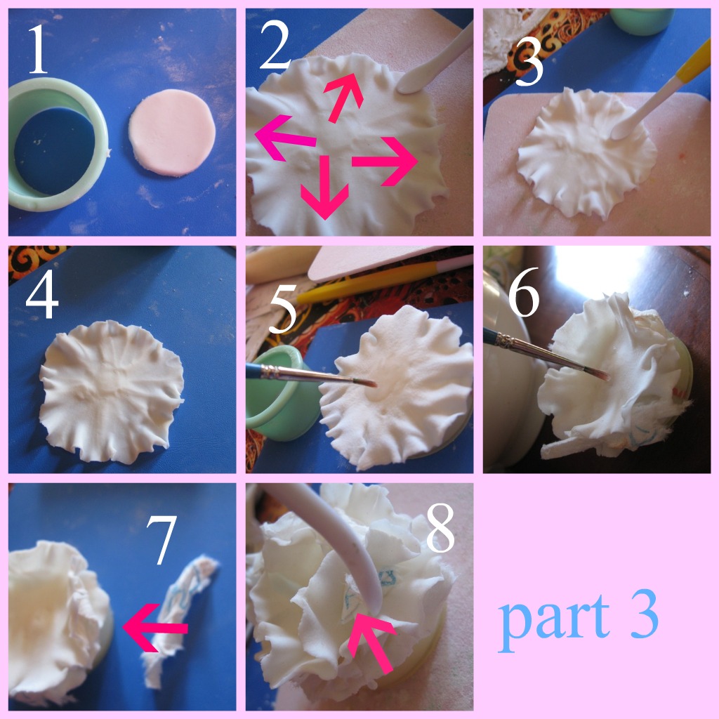 Belle Cake Topper and Mould how to make gumpaste or fondant carnation