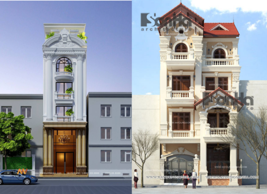 desain tampak depan rumah klasik 3 lantai